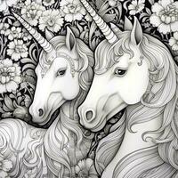 coloriage de licorne photo