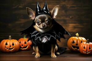 une chihuahua chien portant une Halloween costume photo