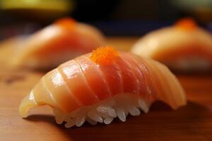 fermer Haut vue de Ingrédients coquille, Japonais aliments. ai généré. photo