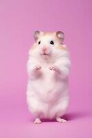 très mignonne bébé hamster dans nature, nationale géographie, large la vie animaux. ai généré. photo