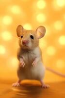 très mignonne bébé Souris dans nature, nationale géographie, large la vie animaux. ai généré. photo