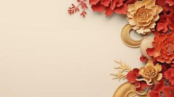 chinois vacances Contexte avec fleurs photo