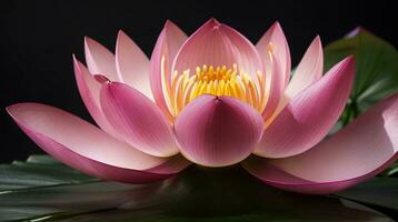 Beau nénuphar rose ou fleur de lotus dans un étang photo