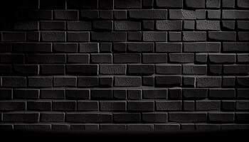 lisse charbon charme texturé Contexte de noir brique mur, génératif ai photo