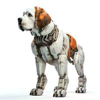 Saint Bernard cyborg chien robotique, ai génératif photo