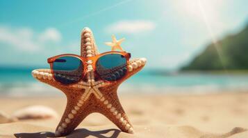 étoile de mer avec des lunettes de soleil photo