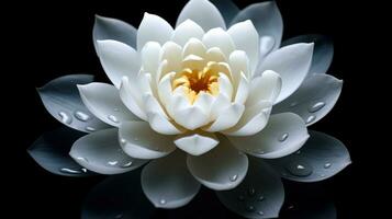 blanc lotus sur noir Contexte photo