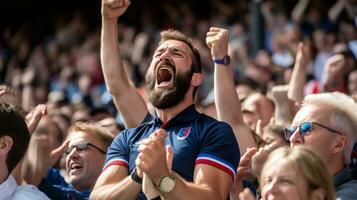 gros groupe de sport ventilateur sur stade photo