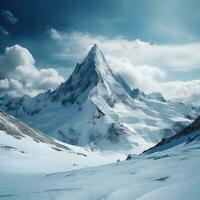 montagne couvert avec neige photo