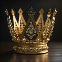 faible clé image de magnifique d'or reine, Roi couronne. ai génératif photo