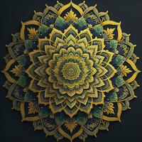 mandala. ethnique décoratif élément. main tiré toile de fond. Islam, arabe, Indien, ottoman motifs. génératif ai photo