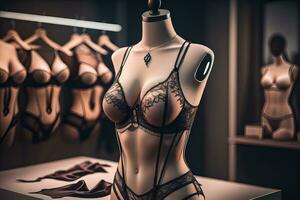 sensuel lingerie sur une mannequin. ai génératif photo