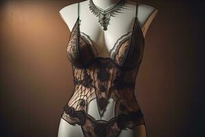 sensuel lingerie sur une mannequin. ai génératif photo