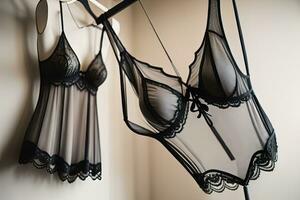 sensuel lingerie sur une mannequin. ai génératif photo