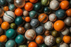 coloré variété de marbres comme une arrière-plan, Haut voir, proche en haut. ai génératif photo