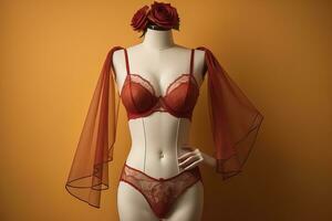 sensuel lingerie sur une mannequin. ai génératif photo