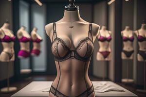 sensuel lingerie sur une mannequin. ai génératif photo