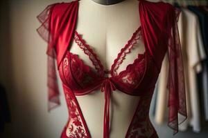 sensuel lingerie sur une mannequin. ai génératif photo