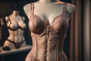 sensuel lingerie sur une mannequin. ai génératif photo