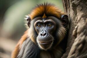 portrait de une macaque singe. ai génératif photo