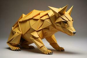 papier origami animal isolé sur solide Couleur Contexte. ai génératif photo