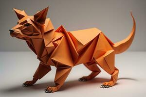 papier origami animal isolé sur solide Couleur Contexte. ai génératif photo