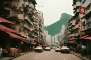 Hong kong Kowloon 1990 nostagia cinématique rue vue photo