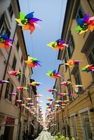 moulins à vent à Couleur de bonne heure été dans pietrasanta Lucca toscane photo