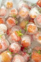 congelé pachino tomates pour le préparation de apéritifs photo