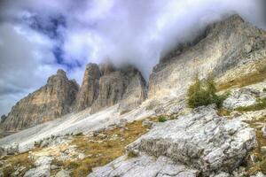 vue de le Trois pics de lavaredo Italie photo