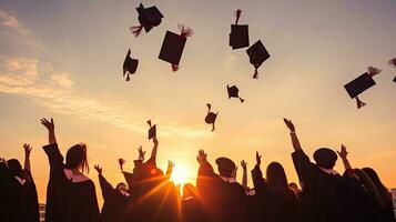 toutes nos félicitations à le réussi Université diplômés pendant le l'obtention du diplôme la cérémonie photo