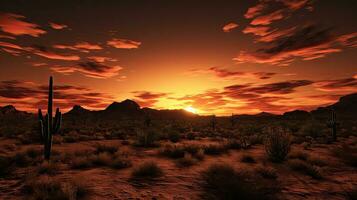 Soleil réglage dans Arizona s sonoriste désert près phénix photo