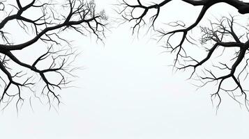 blanc Contexte avec isolé arbre branches photo