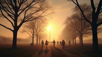 brume et silhouettes dans nationale centre commercial dc Etats-Unis photo