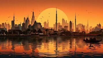 historique partie de Dubai Émirats arabes unis avec vieux arabe ville avec Dubai ruisseau photo