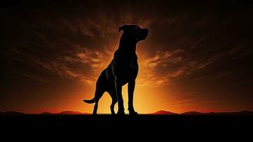 silhouette de une canin photo