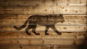 animal esquisser sur en bois surface photo