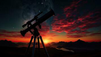 crépuscule ciel astronomie télescope silhouette photo