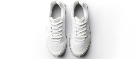 blanc sport des chaussures sur blanc Contexte avec vide espace pour texte photo