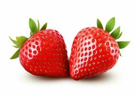 deux des fraises isolé photo
