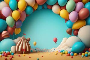 3d Contexte avec des ballons et copie espace photo