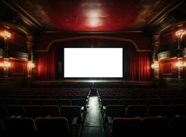 gros cinéma avec vide écran maquette photo