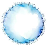 bleu aquarelle flocon de neige Cadre isolé photo