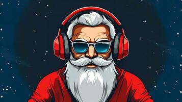 cool Père Noël claus dj photo