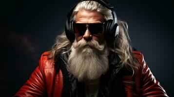 cool Père Noël claus dj photo