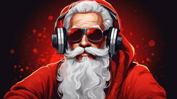 cool Père Noël claus dj photo