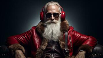 cool Père Noël claus dj photo