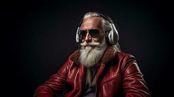 cool Père Noël claus dj photo