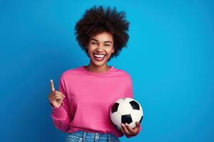 fille avec football Balle photo