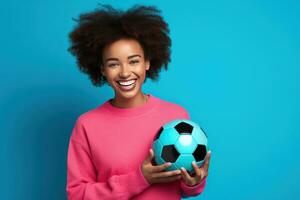 fille avec football Balle photo